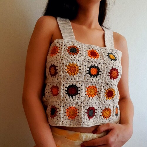 Vintage Daisy Patchwork Sleeveless Top main image 1