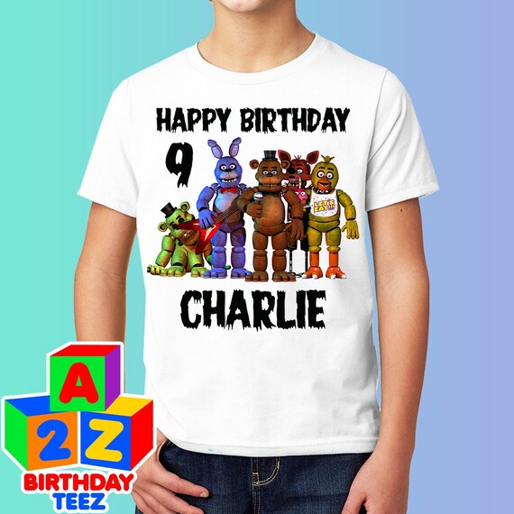 Personalised Boys Five Nights At Freddy's FNAF-T-Shirt White 