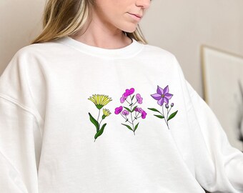 Flower Sweatshirt Plant Sweatshirt Plant Mom Shirt Plant Mom Sweatshirt Floral Sweatshirt Wild Flower Shirt Plant Lovers Gift