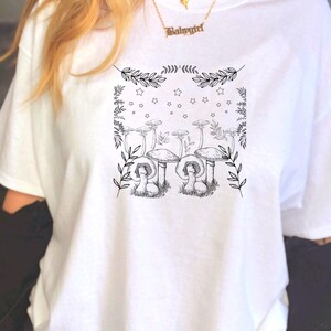 Mushroom Shirt Mushroom Top Magic Mushroom Mushroom Mushroom T Shirt Cottagecore Clothes Goblincore Plant Shirt Indie Clothes