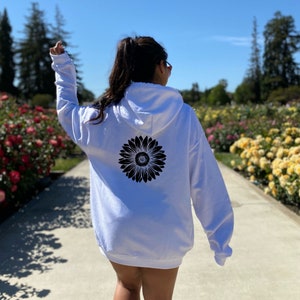 Sunflower Hoodie Sunflower Sweater Positive Trendy Cool Hoodie Tumblr Hoodie, Aesthetic Hoodie Floral graphic sweatshirt