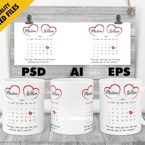 Valentine day mug template design cups bundle sublimation printing anniversary gift 11 oz psd ai eps editable files digital download