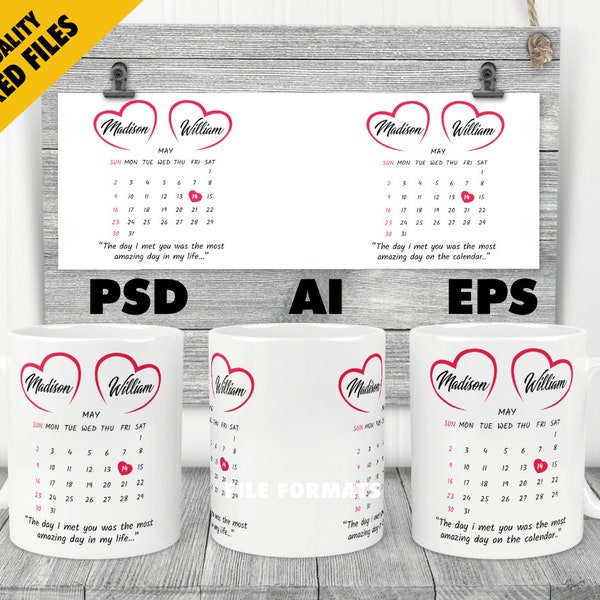 Valentine day mug template design cups bundle sublimation printing anniversary gift 11 oz psd ai eps editable files digital download