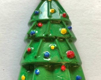 Decorated Christmas Tree Polymer Clay Magnet - Handmade - Fast Shipping - Lightweight - Holiday Decoration - Christmas Decoration