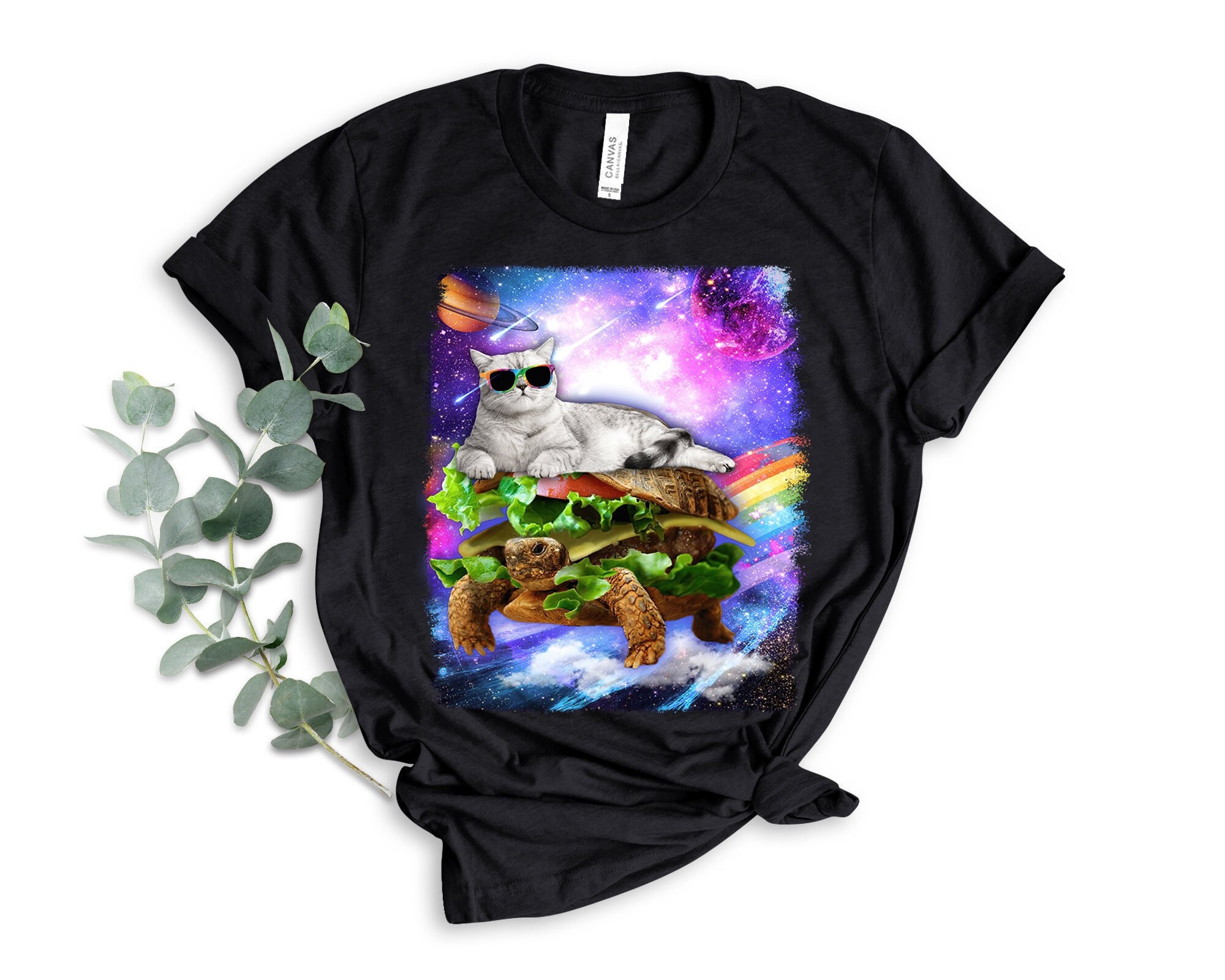 Cool Cat on Tortoise T-shirt Cat Burger 