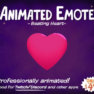 Animated Emote Beating Heart Twitch and Discord