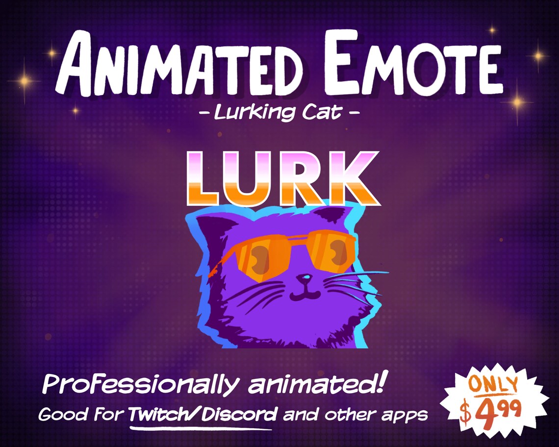 Animated Emote Lurking Cat Twitch and Discord - Etsy