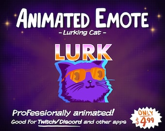 Animated Emote Lurking Cat Twitch and Discord