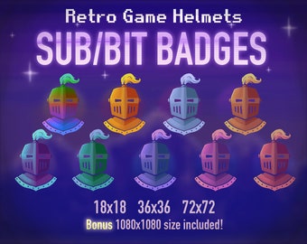 Retro Game Helmet Twitch Sub/Bit Badges