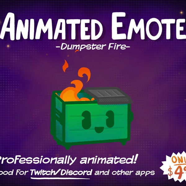 Animated Emote Dumpster Fire Twitch and Discord