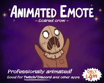 Animated Emote Scared Scream Twitch and Discord