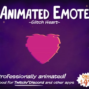 Animated Emote Glitch Heart Twitch and Discord