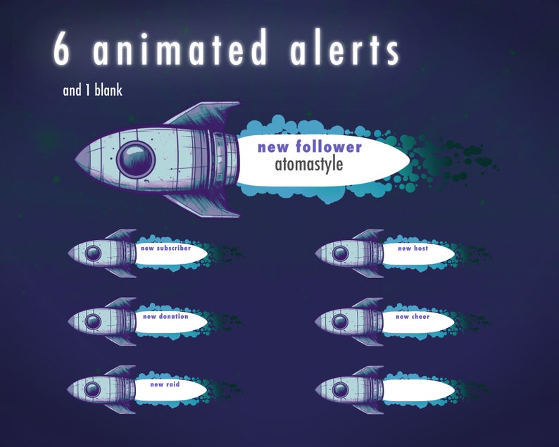 Retro Meteor Shower Stream Package Animated Overlay, Screens, Panels