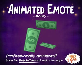 Animated Emote Raining Money Twitch and Discord