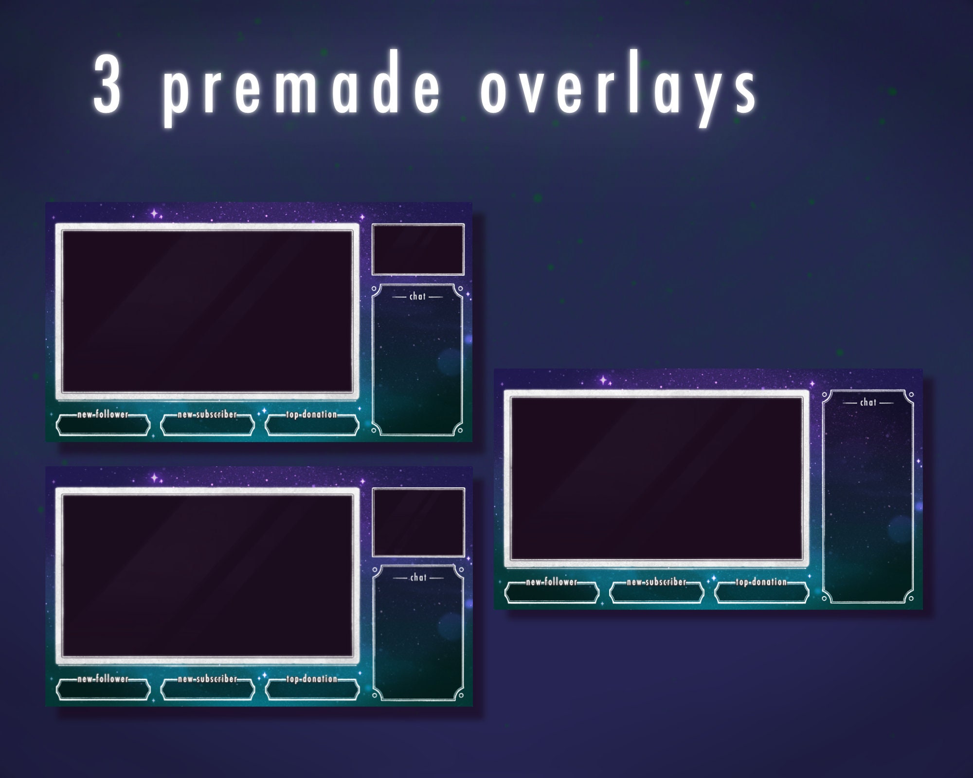 Retro Meteor Shower Stream Package Animated Overlay, Screens, Panels ...