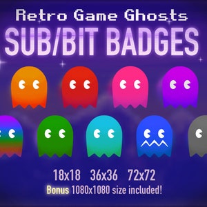 Retro Game Ghosts Twitch Sub/Bit Badges