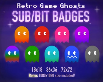 Retro Game Ghosts Twitch Sub/Bit Badges