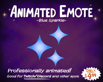 Animated Emote Blue Sparkle Twitch and Discord