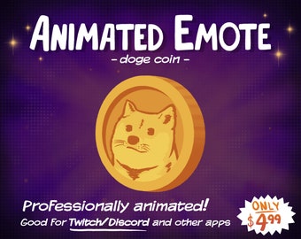 Animated Emote Dogecoin Twitch and Discord