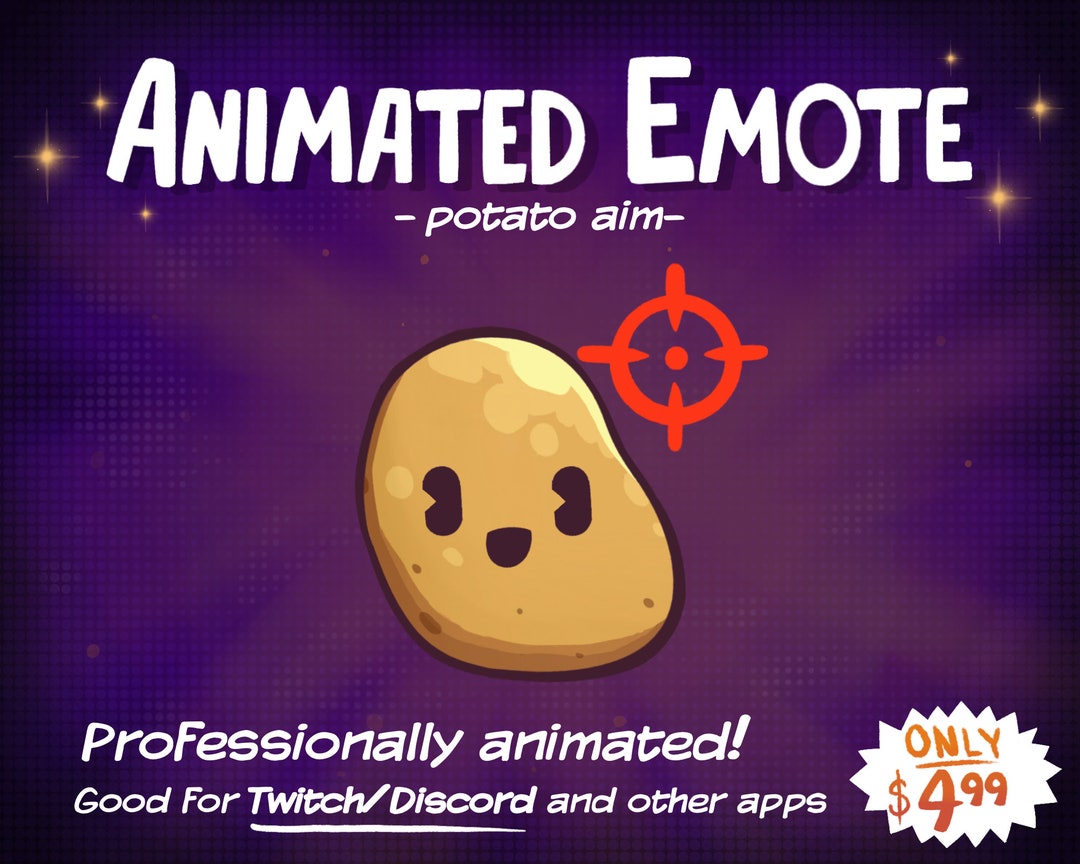 Animated Emote Potato Aim Twitch and Discord Etsy