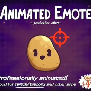Animierte Emote Potato Aim Twitch und Zwietracht