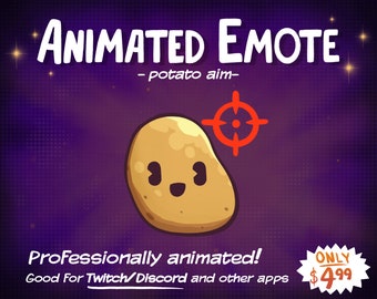 Animated Emote Potato Aim Twitch and Discord