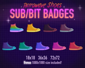 Retrowave Shoe Twitch Sub/Bit Badges