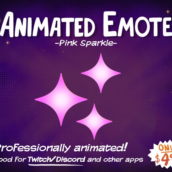 Animated Emote Pink Sparkle Twitch and Discord