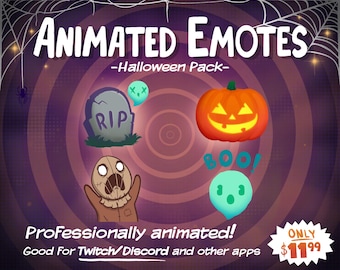 Animated Emotes Halloween Pack Twitch and Discord