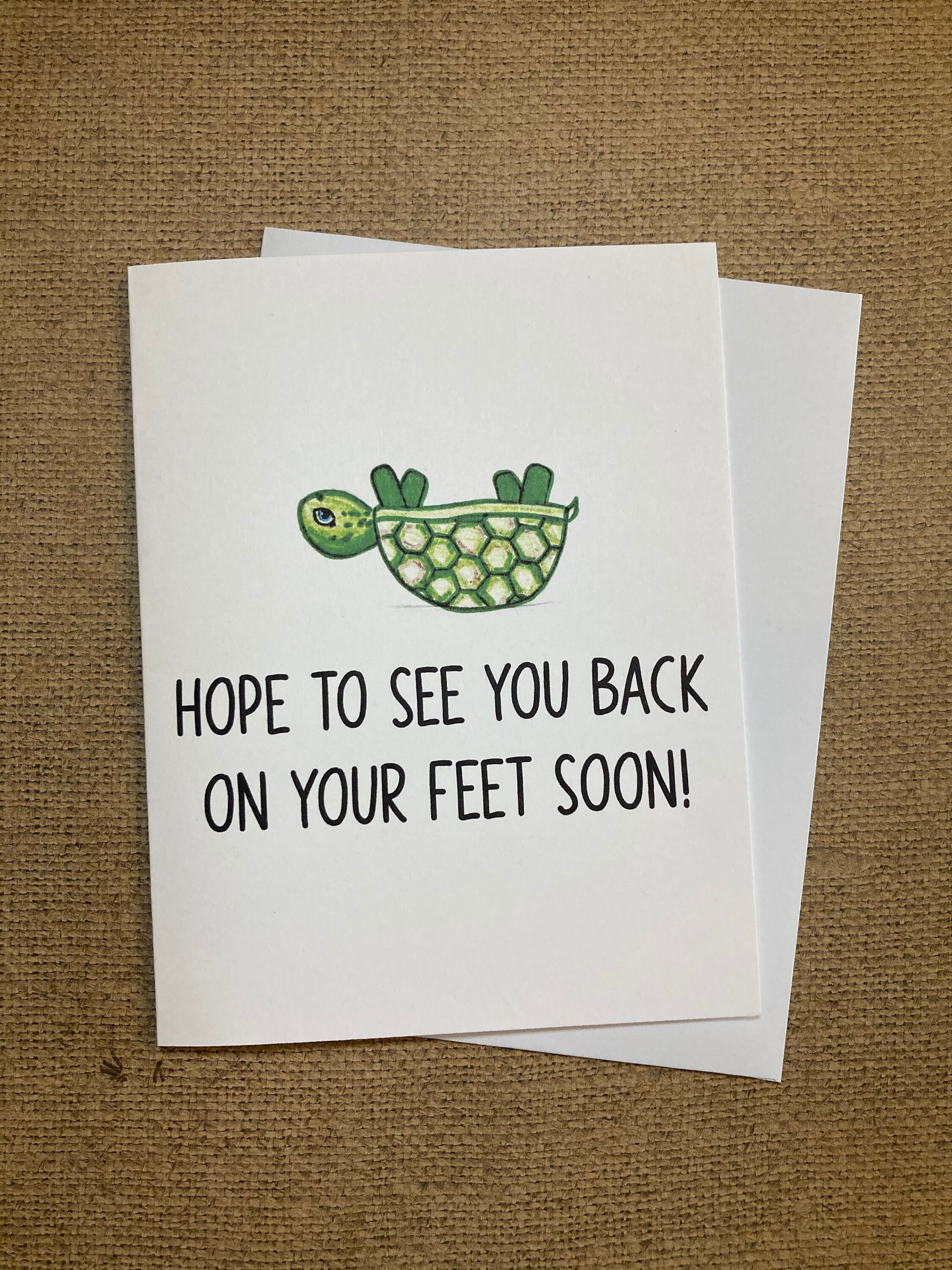 Hand Drawn Get Well Pun Card Hope to see you back on your Etsy