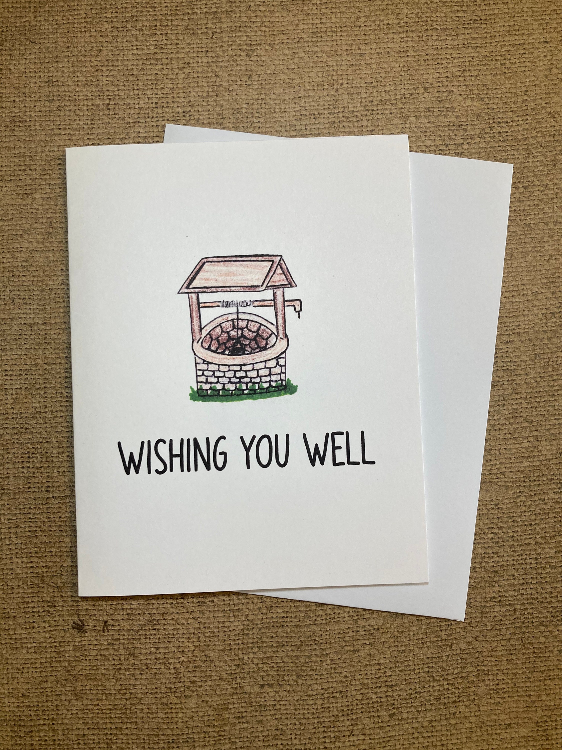 Hand Drawn Get Well Pun Card Wishing you well Etsy