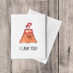 Cute Lava Anniversary / Valentine’s Day Card Pun – I Lava You!