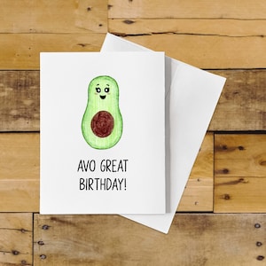Funny Avocado Birthday Card Pun – AVO GREAT BIRTHDAY!