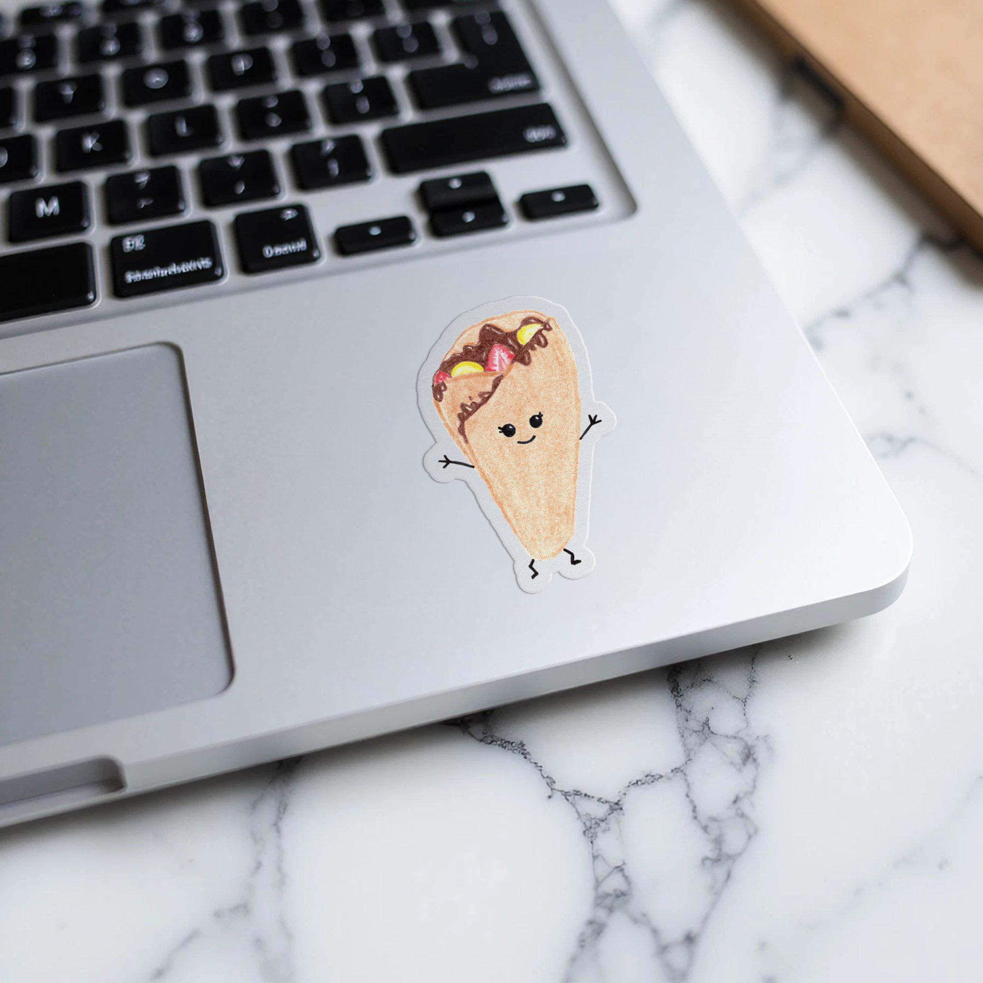 Crepe Sticker, Cute Food Sticker, Funny Sticker, Hand Drawn Sticker ...