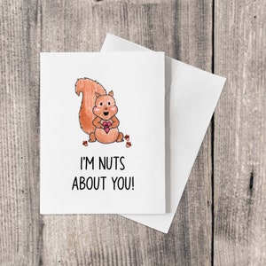 Cute Nuts About You Anniversary / Valentine’s Day Card Pun – I’m Nuts About You!