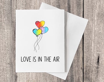 Cute Love is in the Air Anniversary / Valentine’s Day Card Pun – Love is in the Air