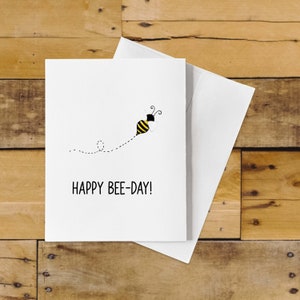 Funny Bee Birthday Card Pun – HAPPY BEE-DAY!
