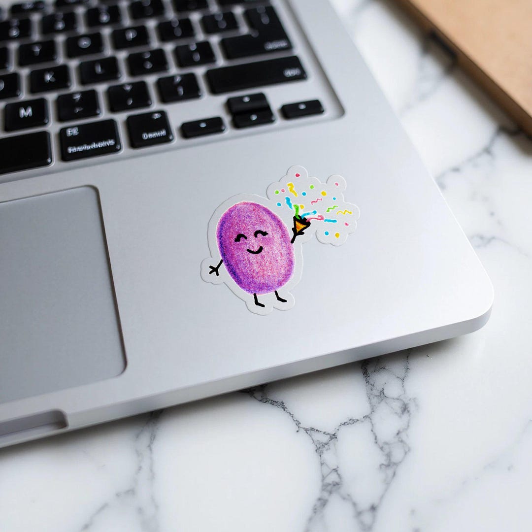 Purple Beans Sticker Celebration Bean Stickers, Funny Pun Sticker, Birthday Stickers, Cute ...