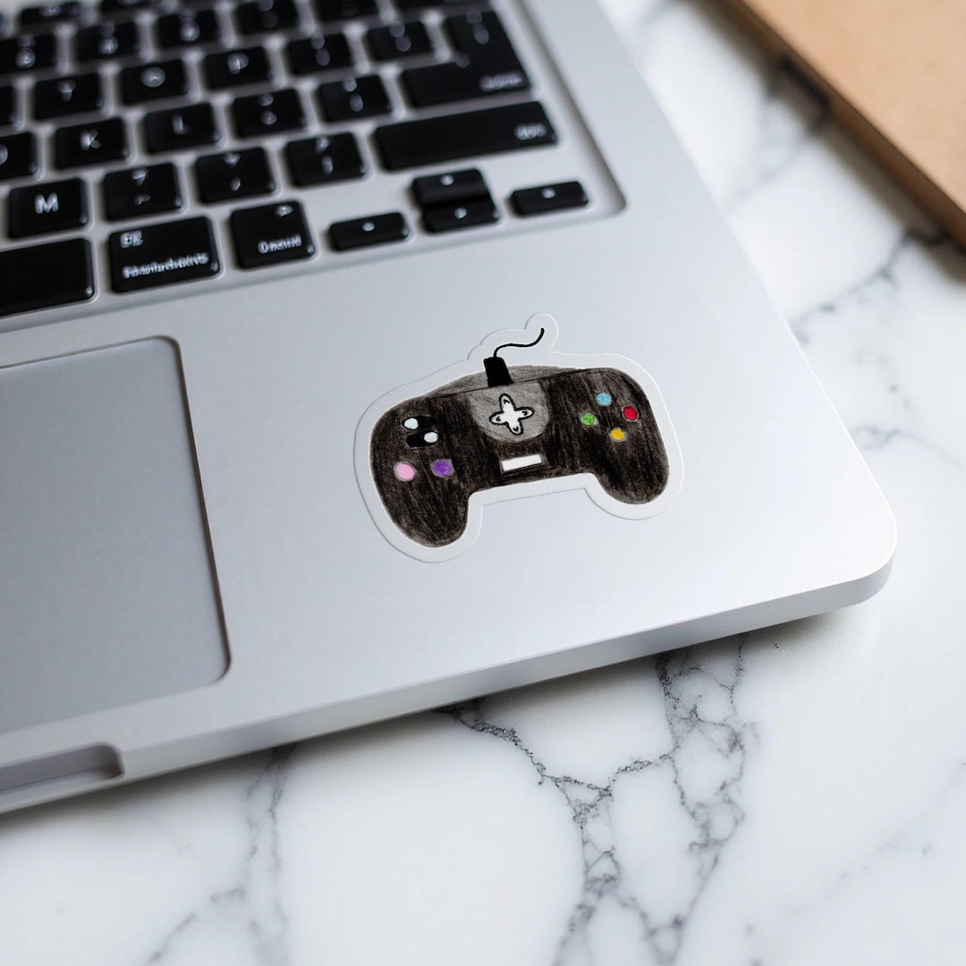 Retro Game Controller Stickers, Gamer Gift, Hand Drawn Stickers, Laptop ...