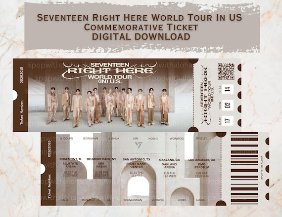 Seventeen Right Here World Tour in US Commemorative Ticket Digital