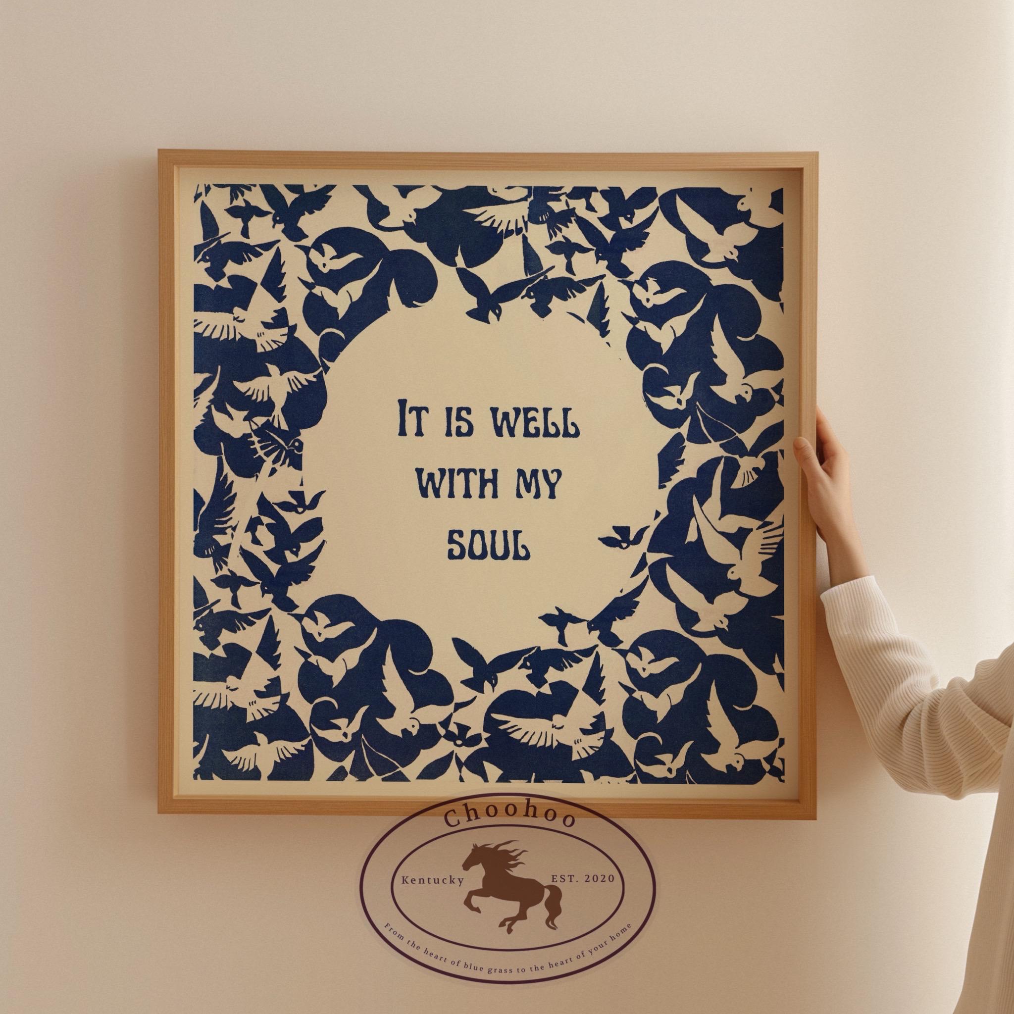 It Is Well With My Soul Poster: Minimalist Christian Wall Art (Digital Download)