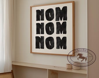 Nom Küchendruck | Moderne quadratische Kunst (Digitaler Download