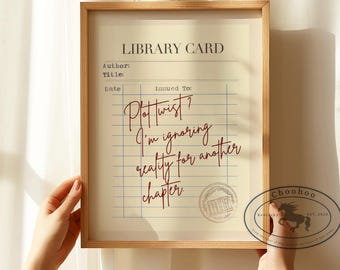 Impresión vintage de tarjeta de biblioteca: Cita sobre un giro argumental (descarga digital)