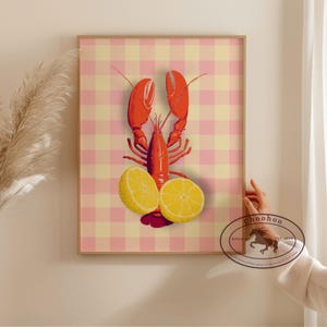 CRAB KITCHEN  Wall Art Print – Mediterranean Wall Art, Vibrant Kitchen Decor, Dining Room Illustration, Restaurant Gift, Digital Download