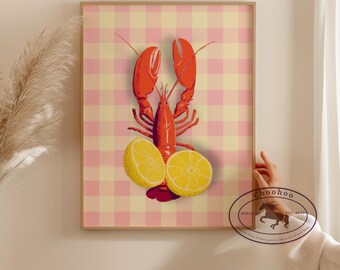 Crab & Lemon Kitchen Print: Mediterranean Wall Art (Digital Download)