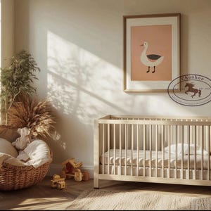 Goose Nursery Print: Minimalist Baby Room Wall Art (Digital Download)
