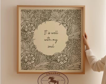 It is well with my soul - Quote Poster - trendy decor Vintage Print - Digital Download - nursery gift - christian Poster - kitchen wall art