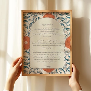 EE Cummings 'I Carry Your Heart' Poem Print: Navy Blue Birds (Digital Download)