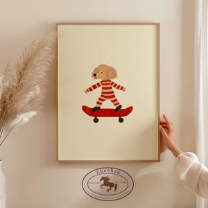 Poodle skate print nursery wall art - nursery print - nursery decor - nursery wall art