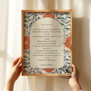 Elizabeth Barrett Browning Poem Print: Literary Wall Art (Digital Download)